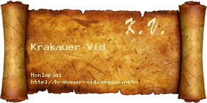 Krakauer Vid névjegykártya
